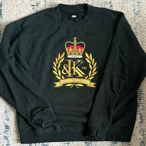 Kith Mens Nelson Crew Fleece forest green- size medium